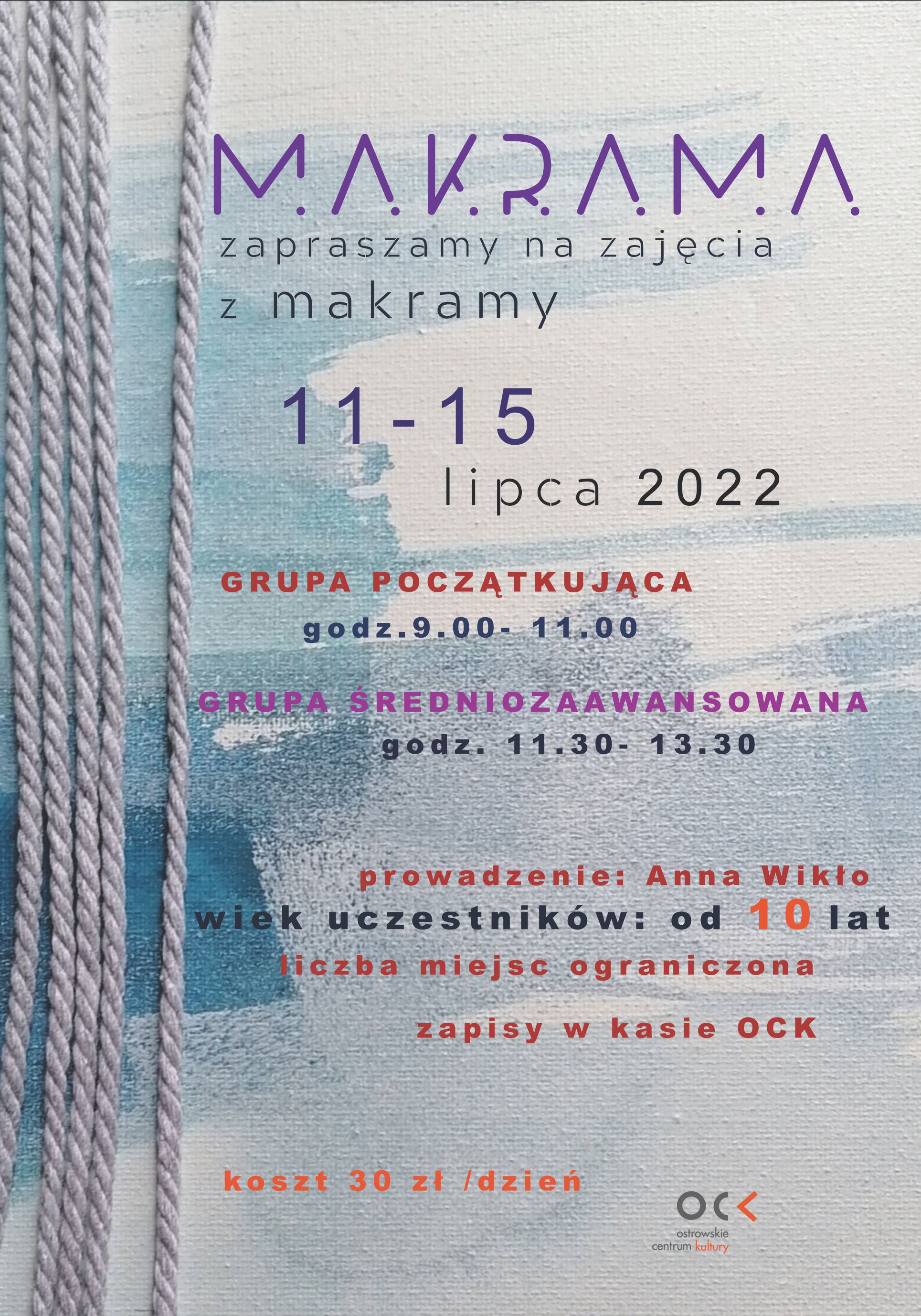 Afisz Warsztaty letnie – MAKRAMA Afisz Warsztaty letnie – MAKRAMA
