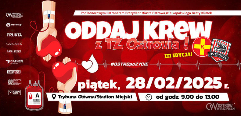 Ilustracja do artykułu: Oddaj krew z TŻ Ostrovia! III edycja