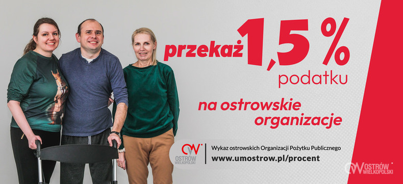 Ilustracja do artykułu: Przekaż 1,5% dla ostrowskich organizacji