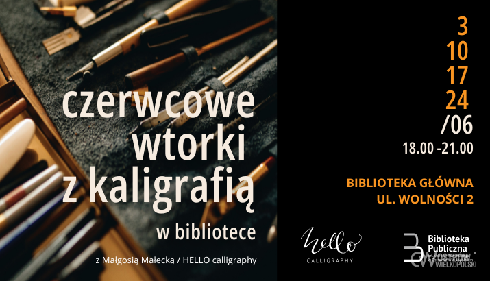Ilustracja do artykułu: WARSZTATY KALIGRAFII NOWOCZESNEJ /czerwcowe wtorki z kaligrafią w bibliotece 