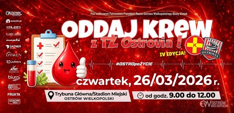 Ilustracja do artykułu: Oddaj krew z TŻ Ostrovią