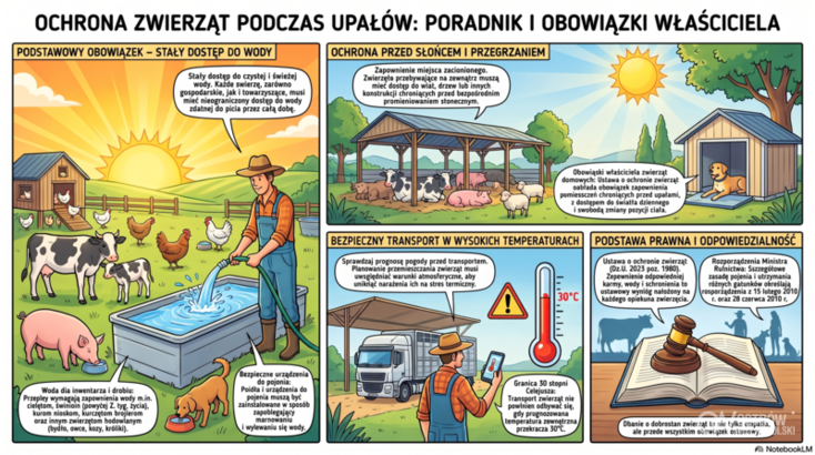 Ilustracja do artykułu: Zwierzęta, a upały