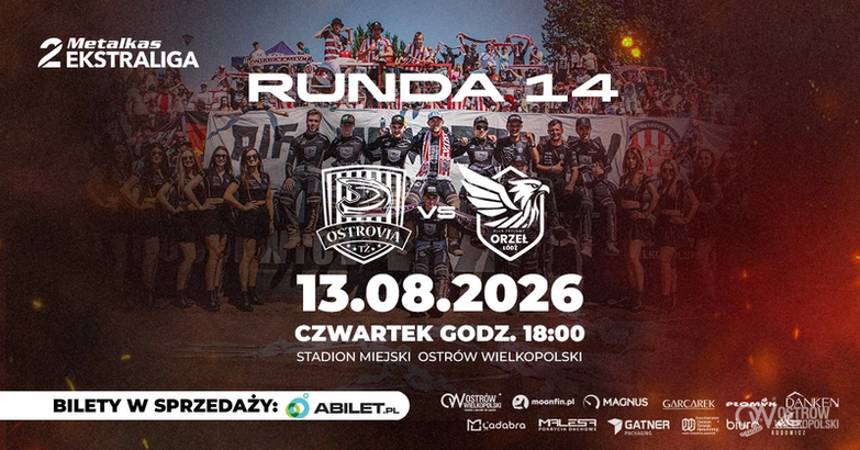 Ilustracja do artykułu: 14 runda Metalkas 2. Ekstraligi: MOONFIN MAGNUS Ostrów Wlkp. - H.SKRZYDLEWSKA ORZEŁ Łódź 