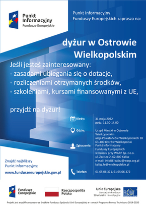 Ilustracja do artykułu: Punkt Informacyjny Funduszy Europejskich - dyżur w Ostrowie Wielkopolskim