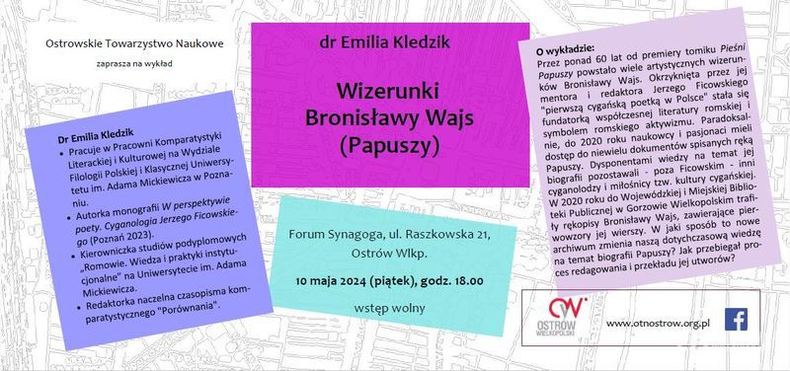 Ilustracja do artykułu: Ostrowskie Towarzystwo Naukowe:  dr Emilia Kledzik - Wizerunki BronisławyWajs (Papuszy)
