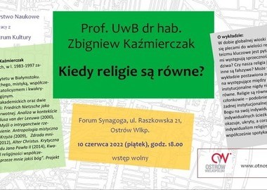 Ilustracja do artykułu: Kiedy religie są równe? Wykład prof. UwB dr hab. Zbigniewa Kaźmierczaka