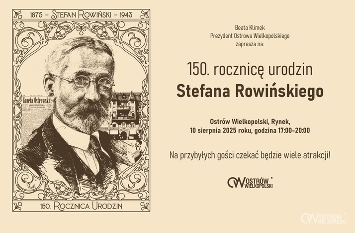 Ilustracja do artykułu: 150. rocznica urodzin Stefana Rowińskiego. Przyjdź na Rynek!