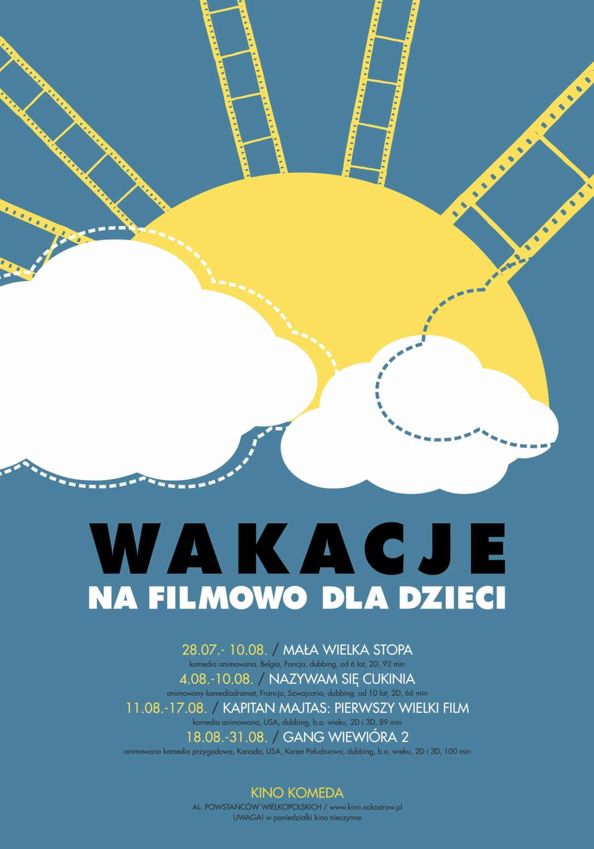 PLAKAT WAKACJE NA FILMOWO DLA DZIECI PLAKAT WAKACJE NA FILMOWO DLA DZIECI