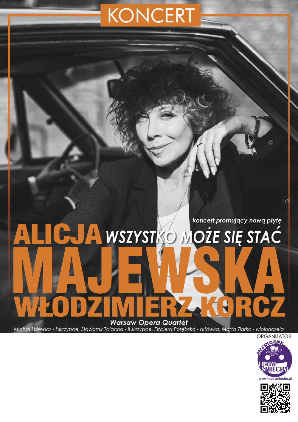 Plakat koncertu Alicji Majewskiej - Wszystko może się stać