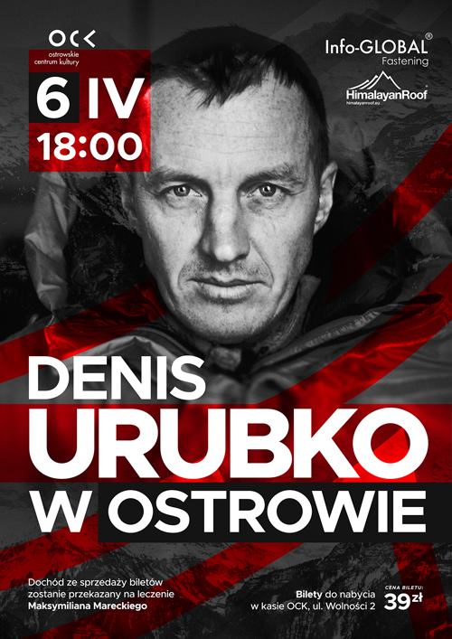 Plakat Denis Urubko w Ostrowie Plakat Denis Urubko w Ostrowie