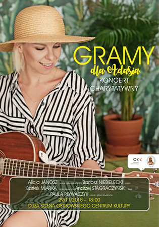 Plakat Koncertu charytatywnego GRAMY DLA ADASIA