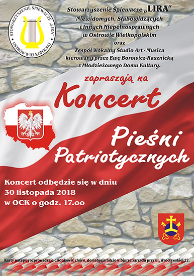 Plakat Koncert pieśni patriotycznych
