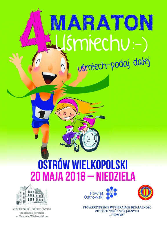 Plakat Maraton Uśmiechu- Uśmiech podaj dalej. Plakat Maraton Uśmiechu- Uśmiech podaj dalej