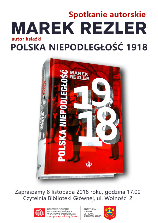 Plakat spotkania autorskiego z Markiem Rezlerem