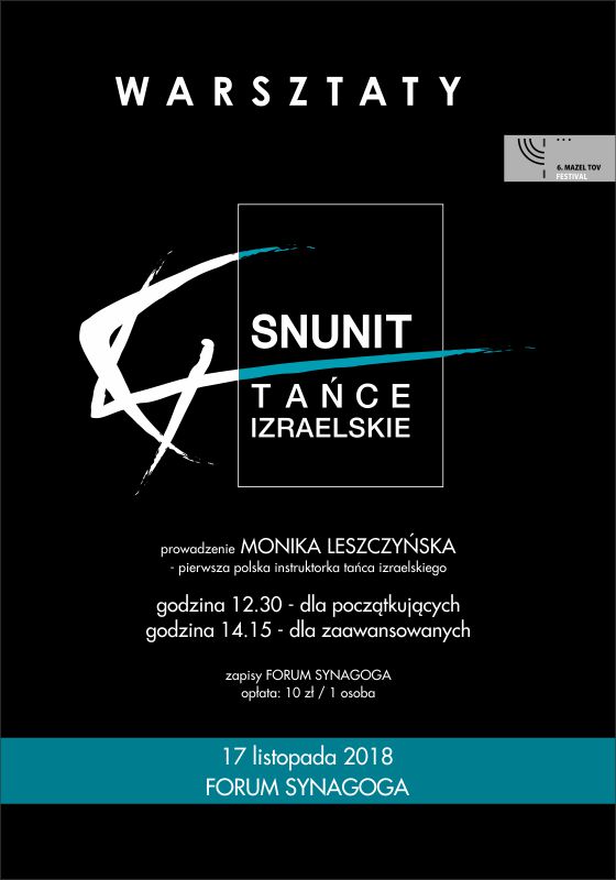 Plakat 6. Mazel Tov Festival. Warsztaty tańca izraelskiego