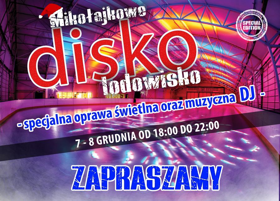 Plakat Mikołajki na lodowisku
