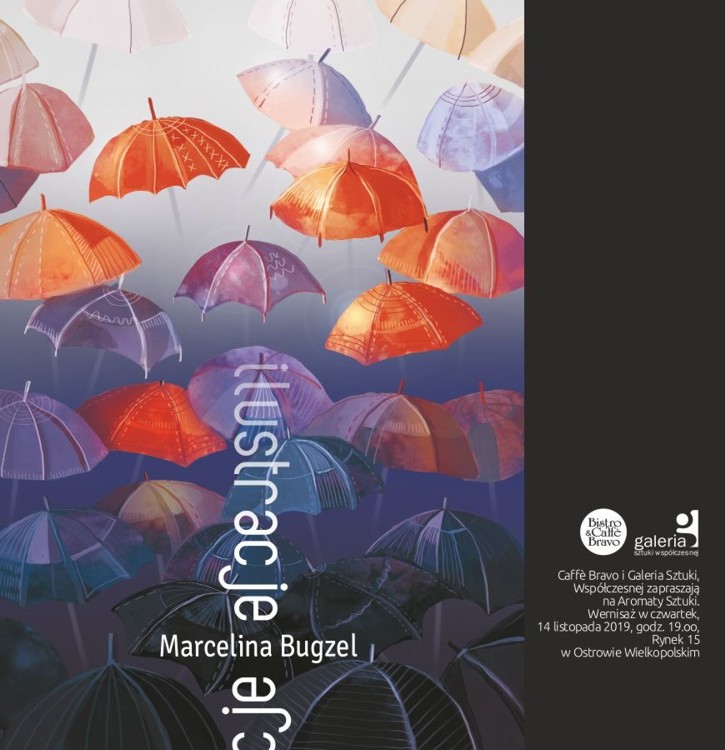 Zaproszenie na wstawę Ilustracje Marceliny Bugzel