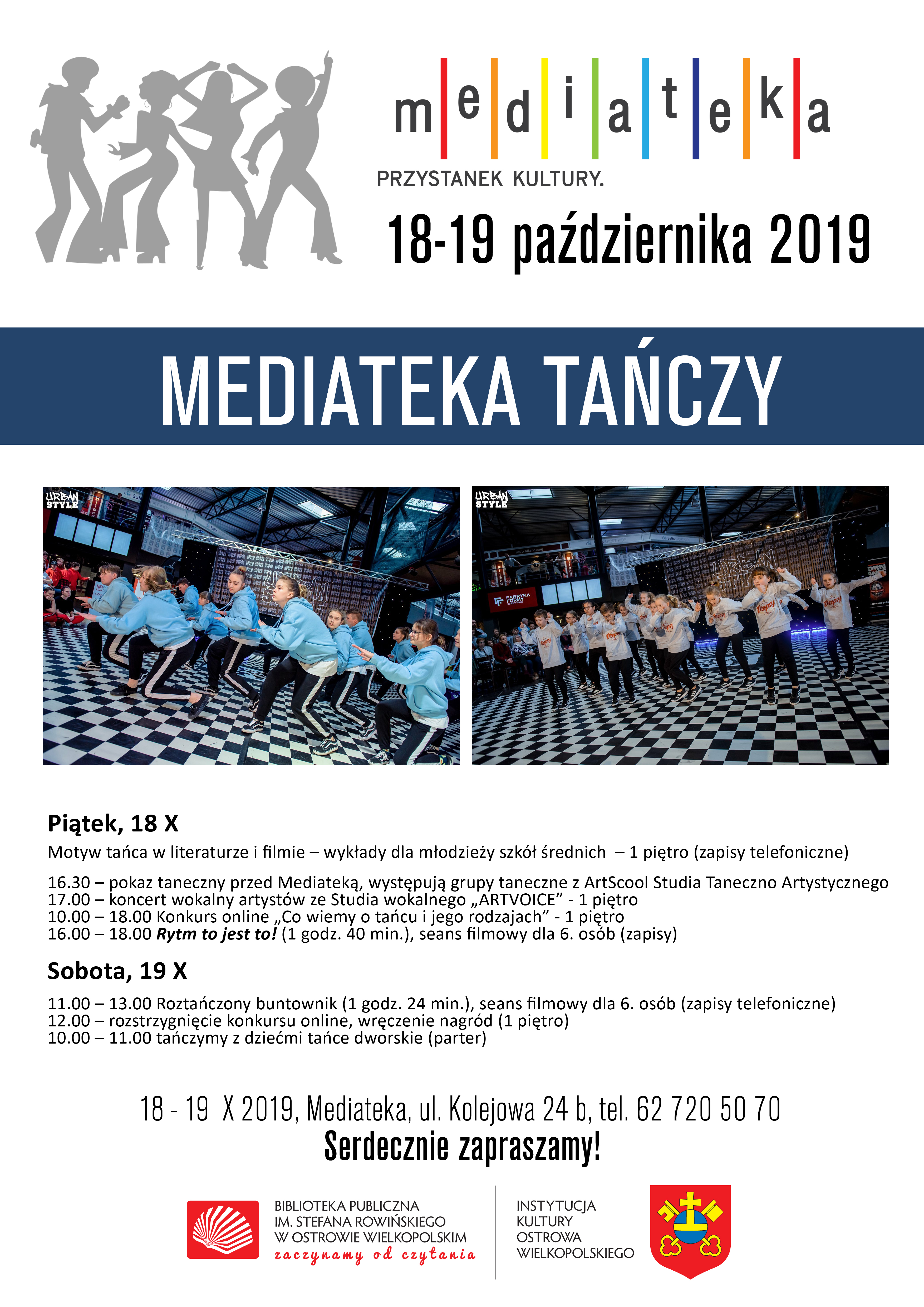 Plakat Mediateka tańczy
