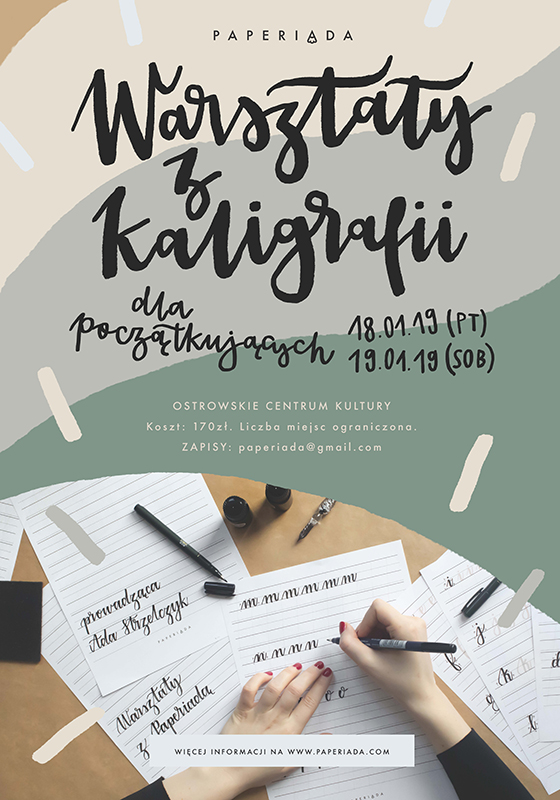 Plakat Warsztaty z kaligrafii