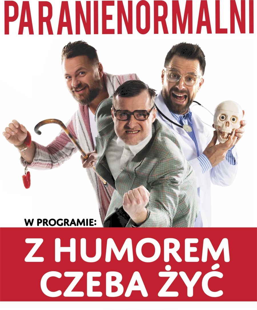 Plakat Kabaret Paranienormalni. Z humorem czeba żyć