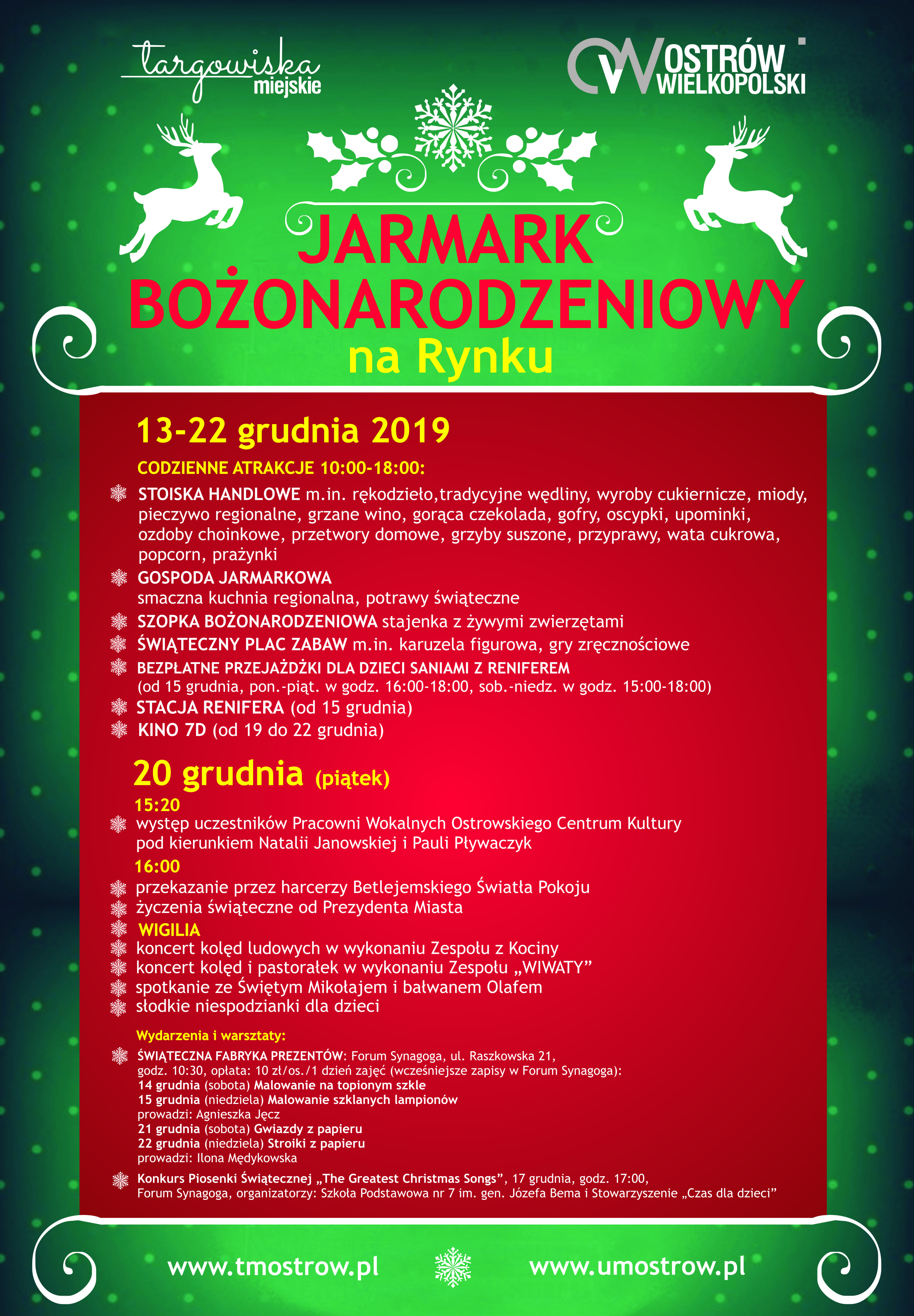 Plakat JARMARK BOŻONARODZENIOWY NA RYNKU
