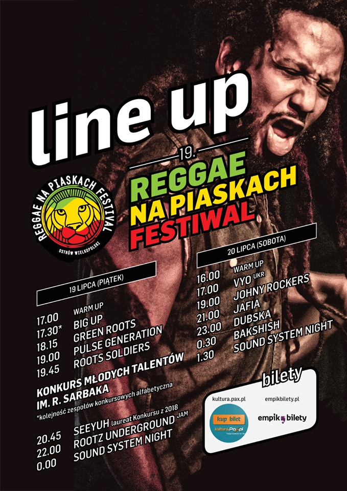 Plakat Festiwal Reggae na Piaskach