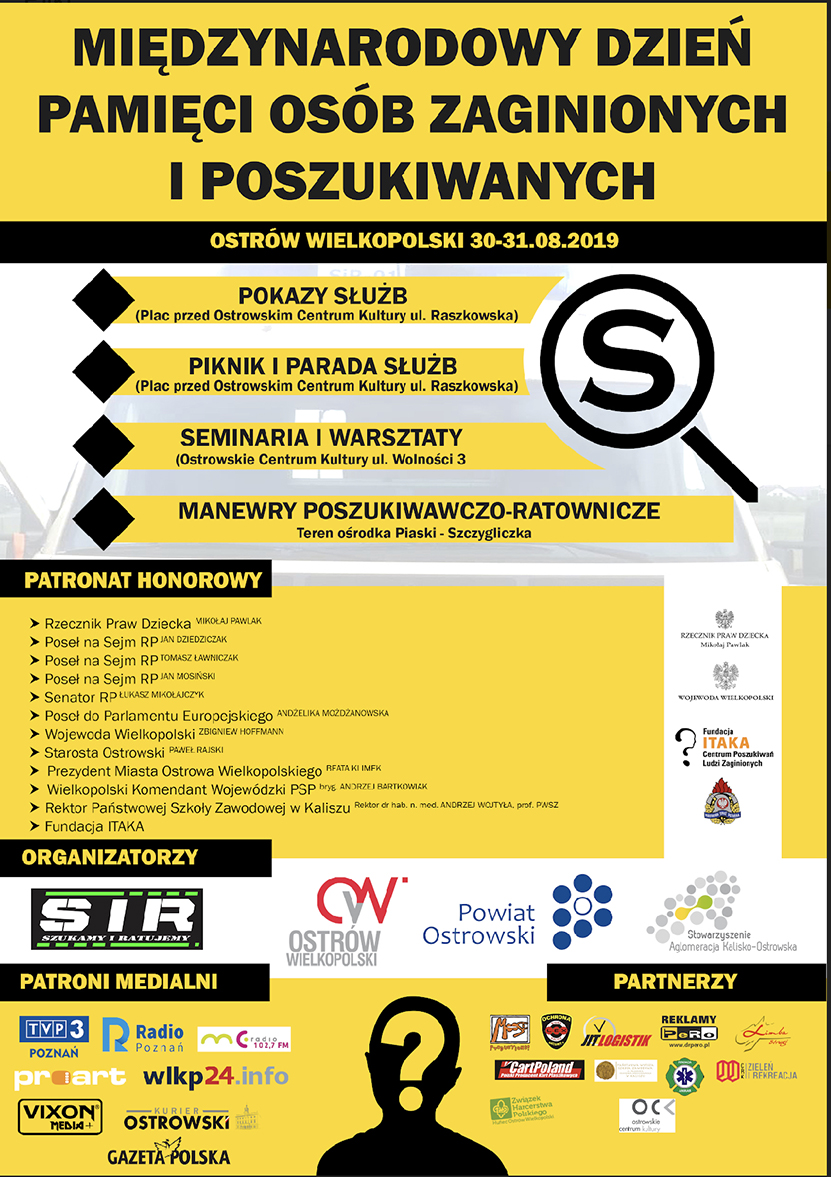 Plakat Ogólnopolskie Obchody Międzynarodowego Dnia Osoby Zaginionej i Poszukiwanej