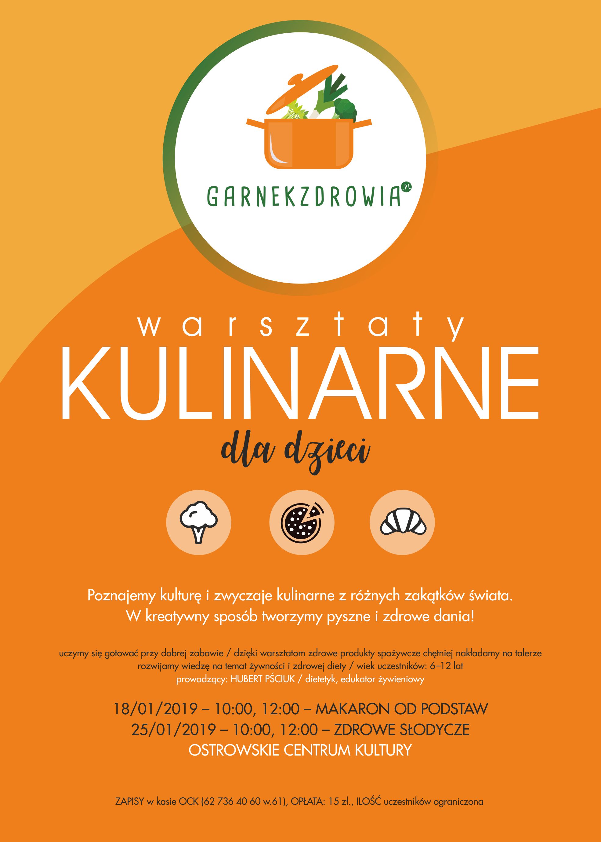 Plakat Warsztaty kulinarne dla dzieci