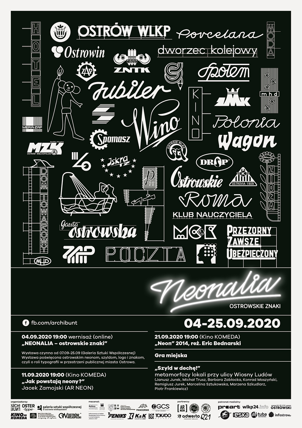 Plakt NEONALIA – ostrowskie znaki