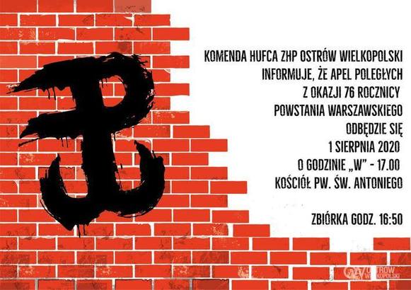 baner Obchody 76. rocznicy wybuchu Powstania Warszawskiego