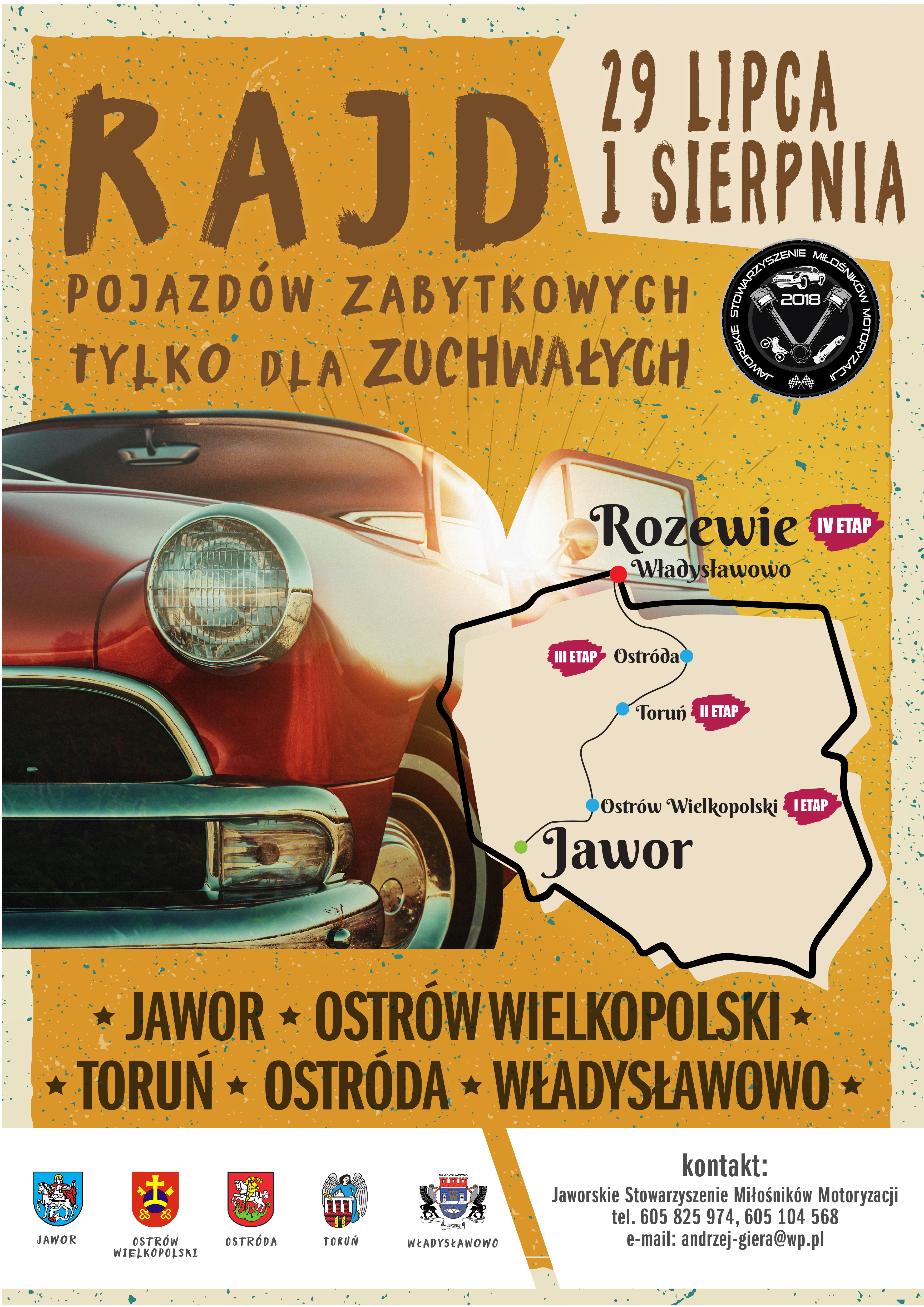 Plakat Rajd Pojazdów Zabytkowych, „Tylko dla zuchwałych”