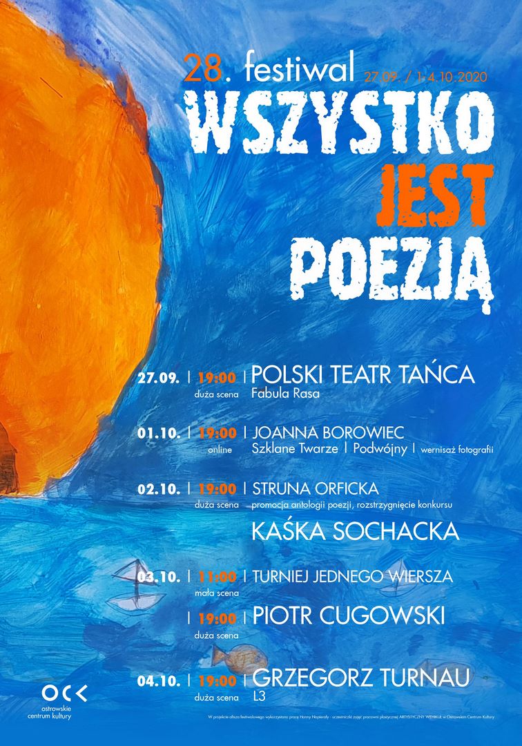 Afisz 28. Festiwal WSZYSTKO JEST POEZJĄ