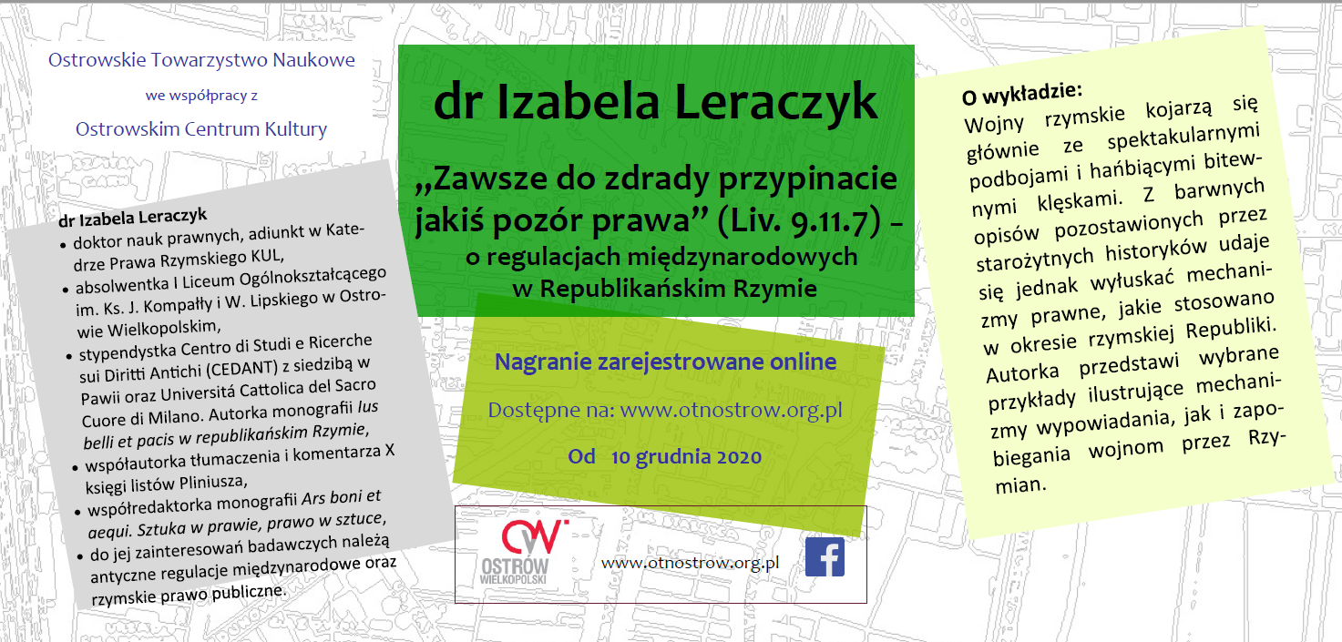 Baner Wykład dr Izabeli Leraczyk - online