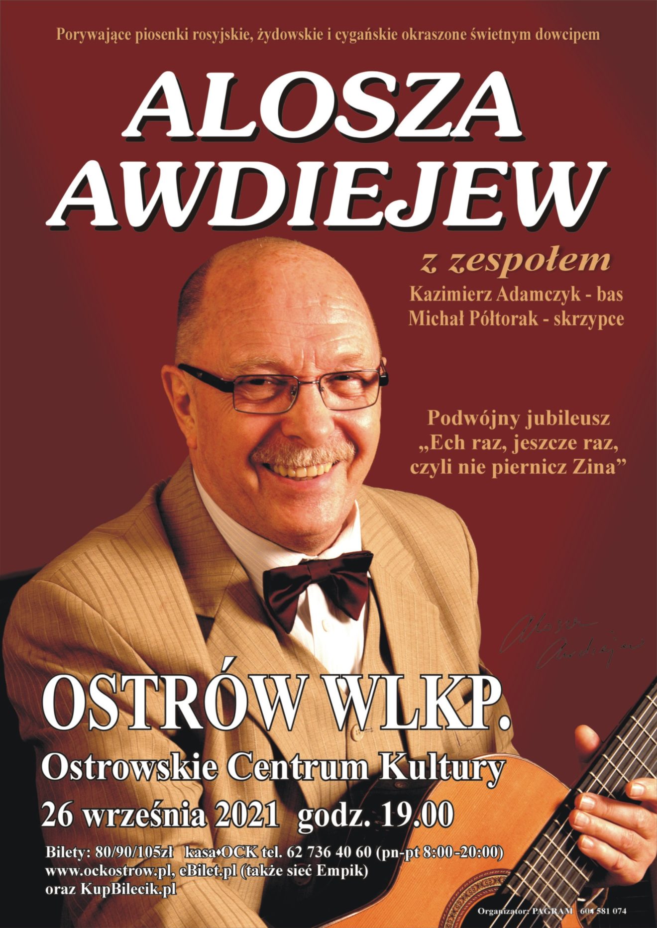 Plakat Alosza Awdiejew z zespołem