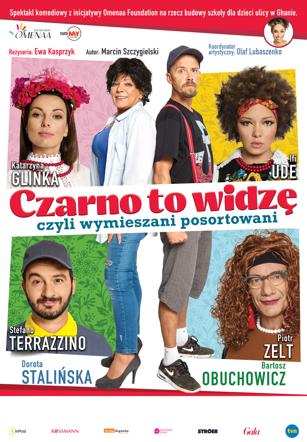 Plakat spektaklu Czarno to widzę, czyli wymieszani posortowani