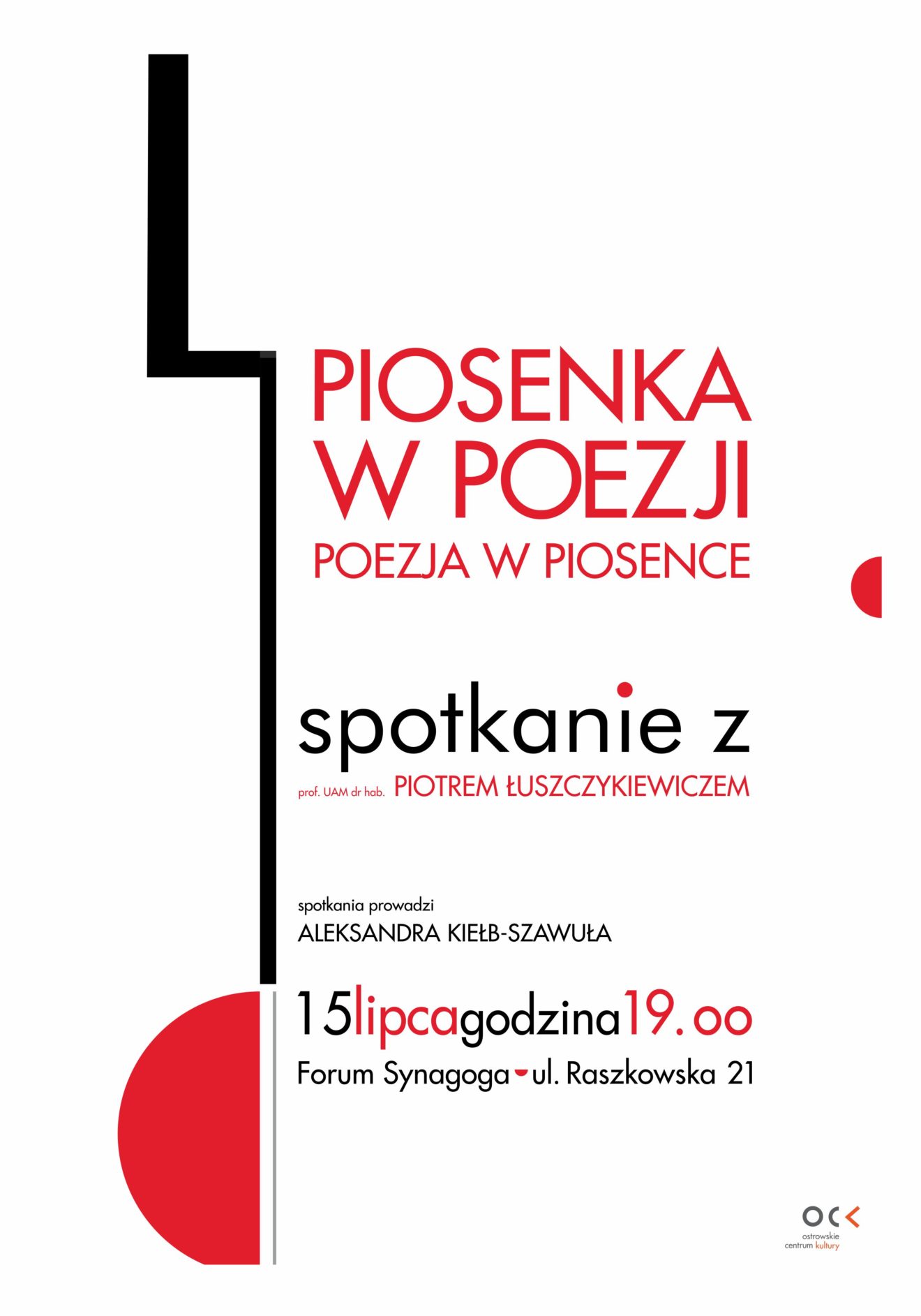 Afisz LITERATURA… | Piosenka w poezji – poezja w piosence