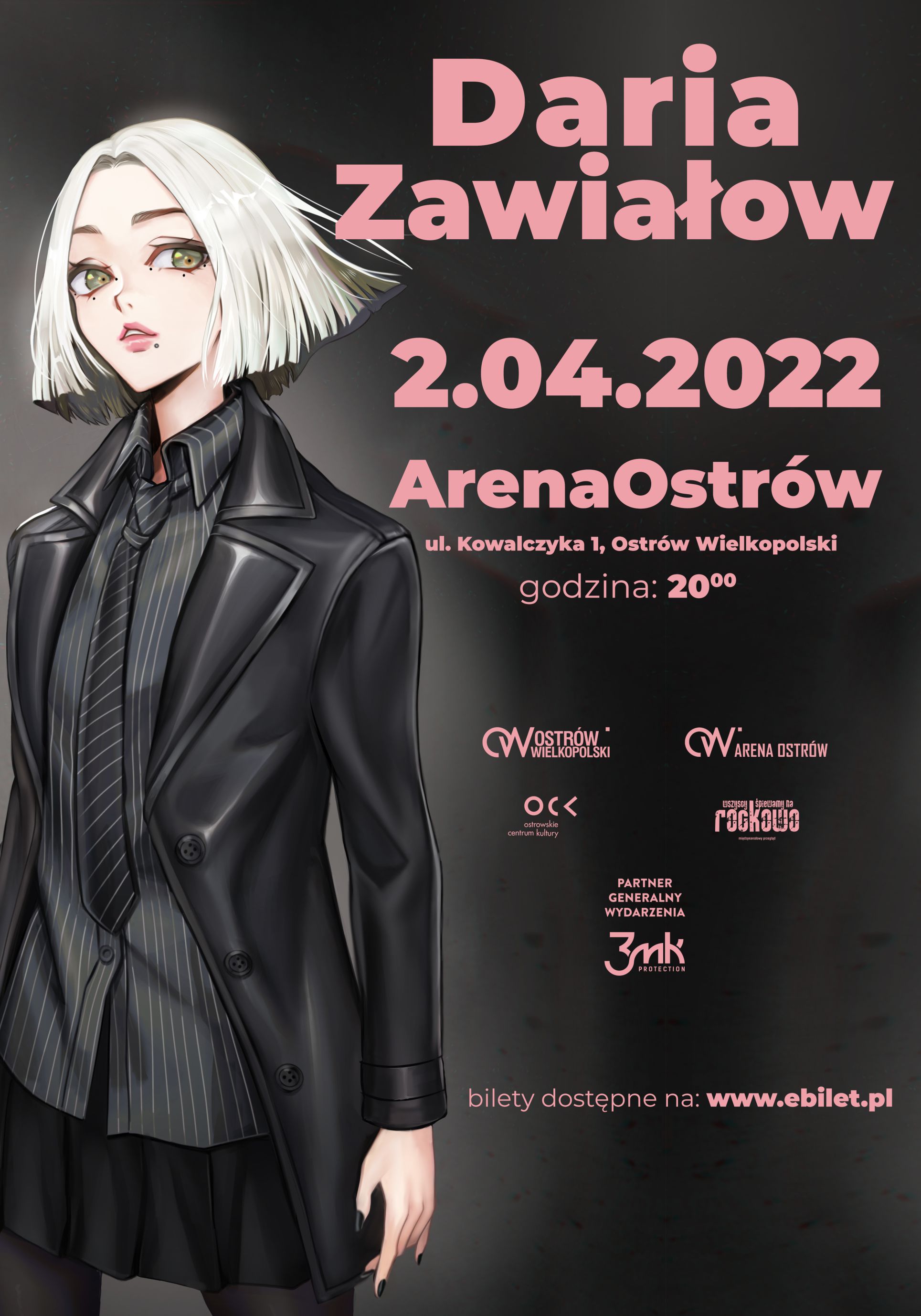 Plakat koncertu Darrii Zawiałow