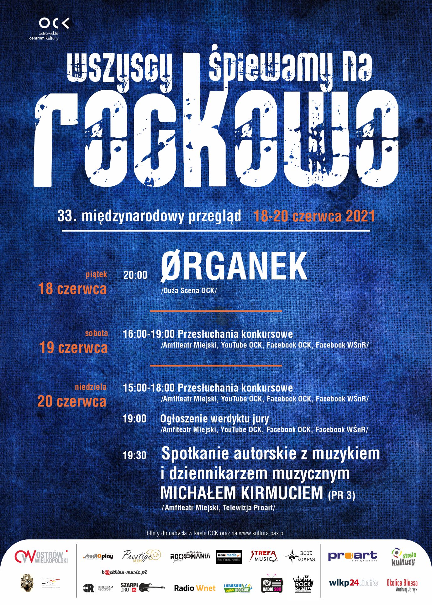 Afisz 33. Międzynarodowego Przeglądu Wszyscy Śpiewamy na Rockowo