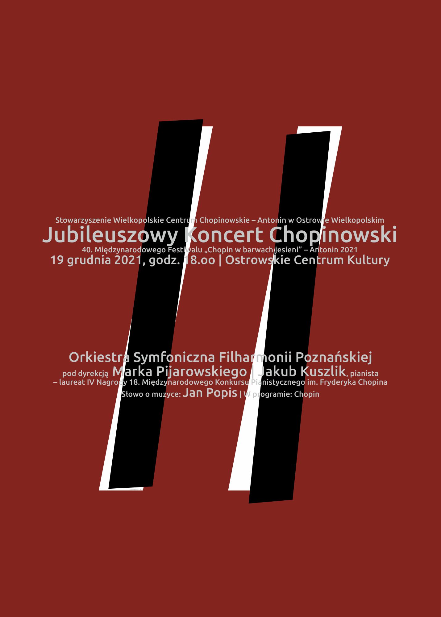Plakat Jubileuszowego Koncertu Chopinowskiego