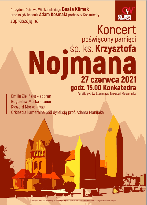 Plakat koncertu poświęcoego Pamięci śp.ks. Krzysztofa Nojmana