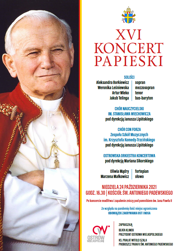 Plakat XVI KONCERT PAPIESKI