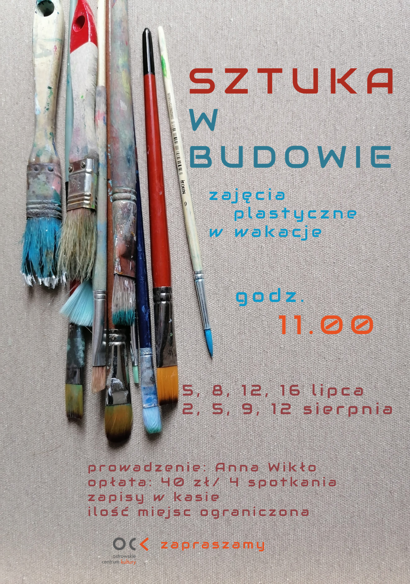 Plakat warsztatów Sztuka w budowie