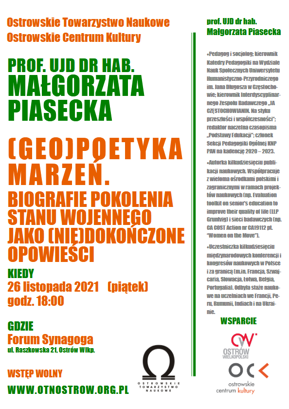 Plakat wykład (Geo)poetyka marzeń