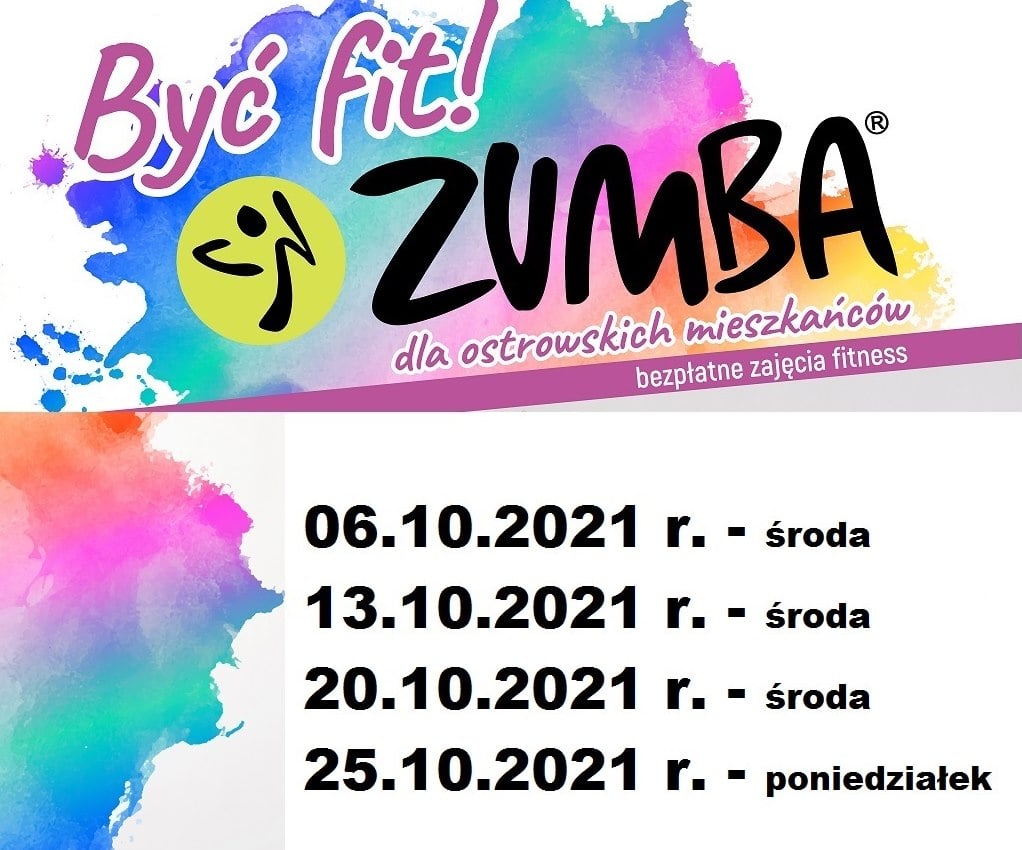 Baner Zumba na Arenie Ostrów w pażdzierniku 2021 r.