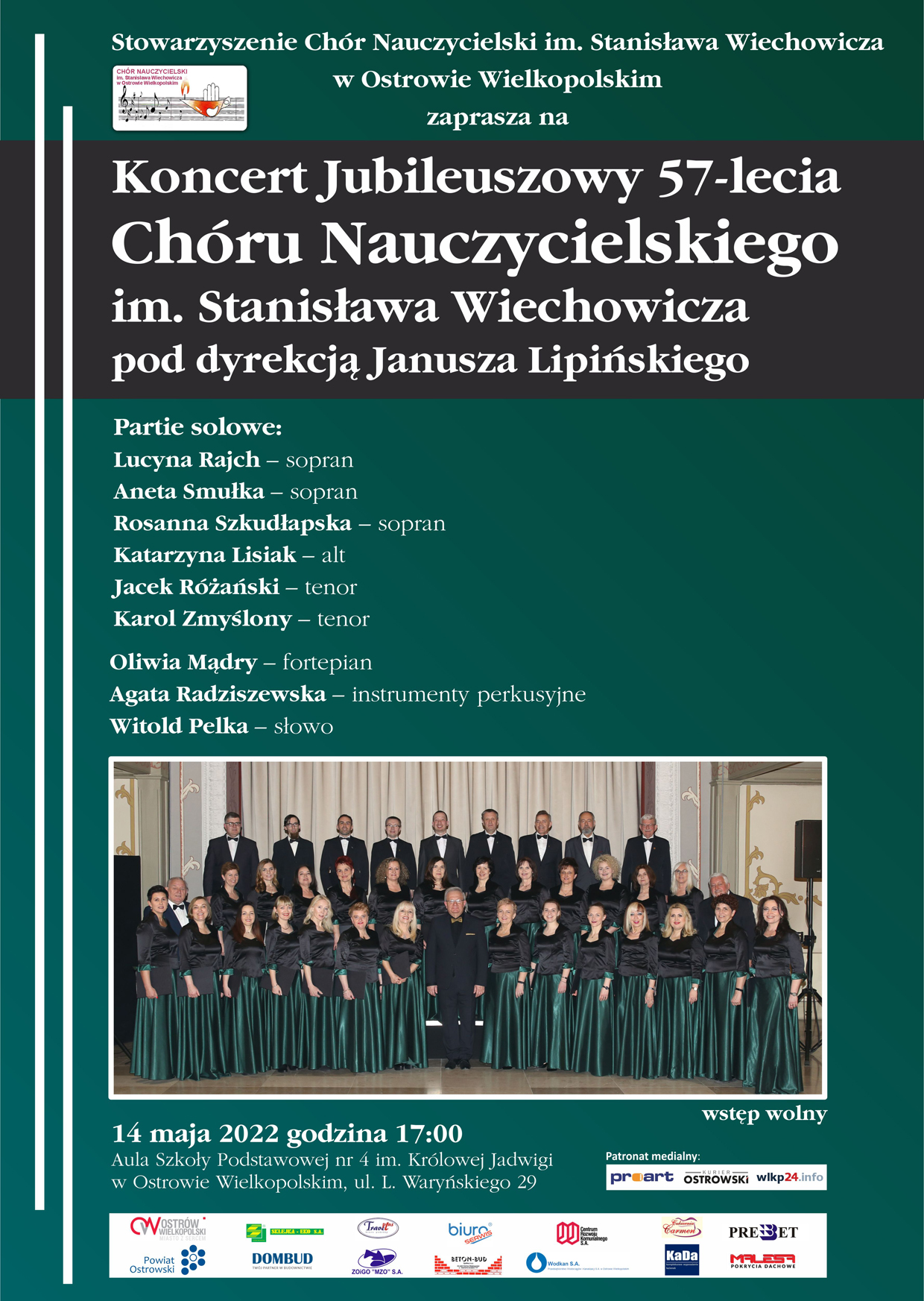 Afisz KONCERT JUBILEUSZOWY 57 – LECIA CHÓRU NAUCZYCIELSKIEGO  im. Stanisława Wiechowicza