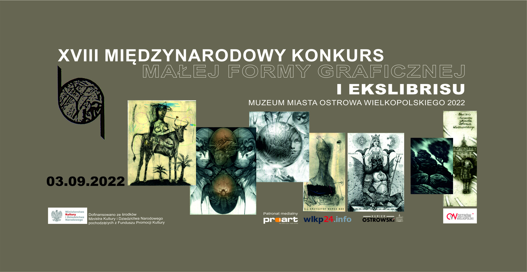 Bilbord XVIII MIĘDZYNARODOWY KONKURS MAŁEJ FORMY GRAFICZNEJ I EKSLIBRISU