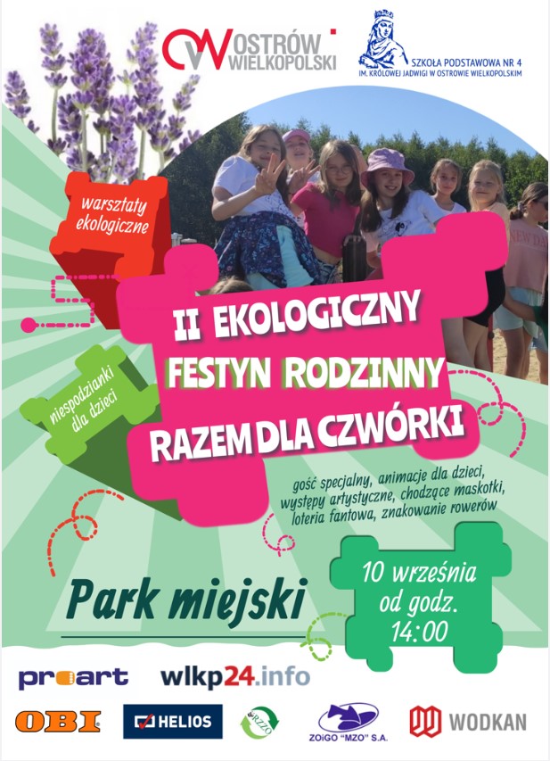 Plakat II Ekologiczny Festyn Rodzinny „Razem dla czwórki"