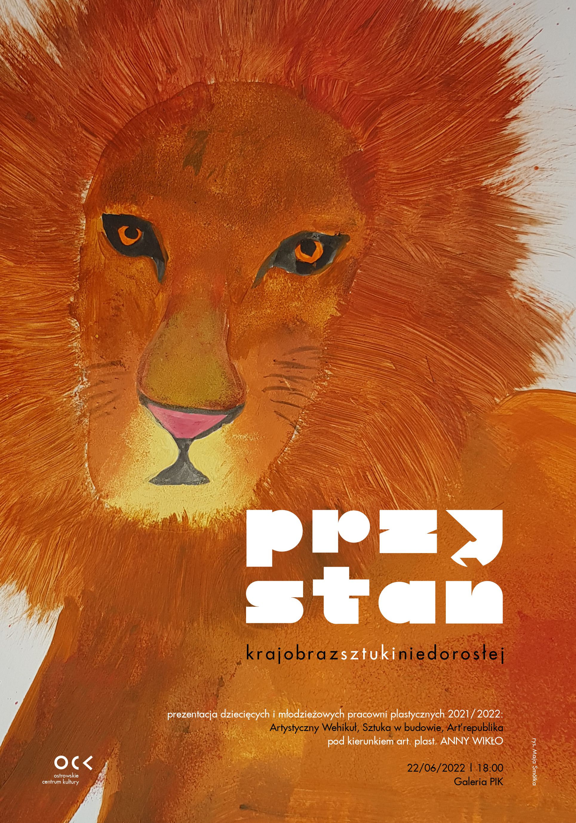 Plakat wystawy KRAJOBRAZ SZTUKI NIEDOROSŁEJ | PRZYSTAŃ
