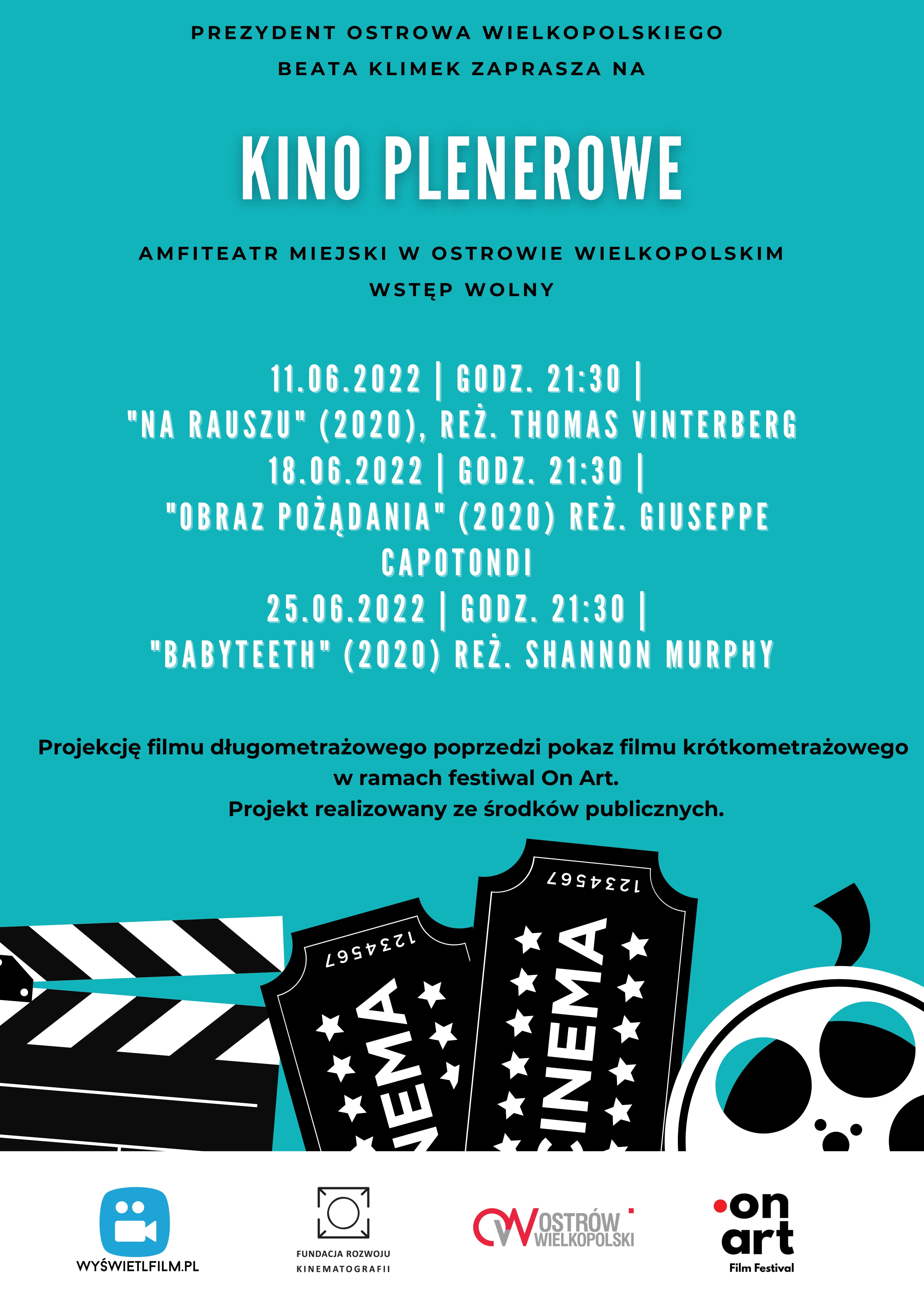Plakat Kino Plenerowe w Amfiteatrze Miejskim