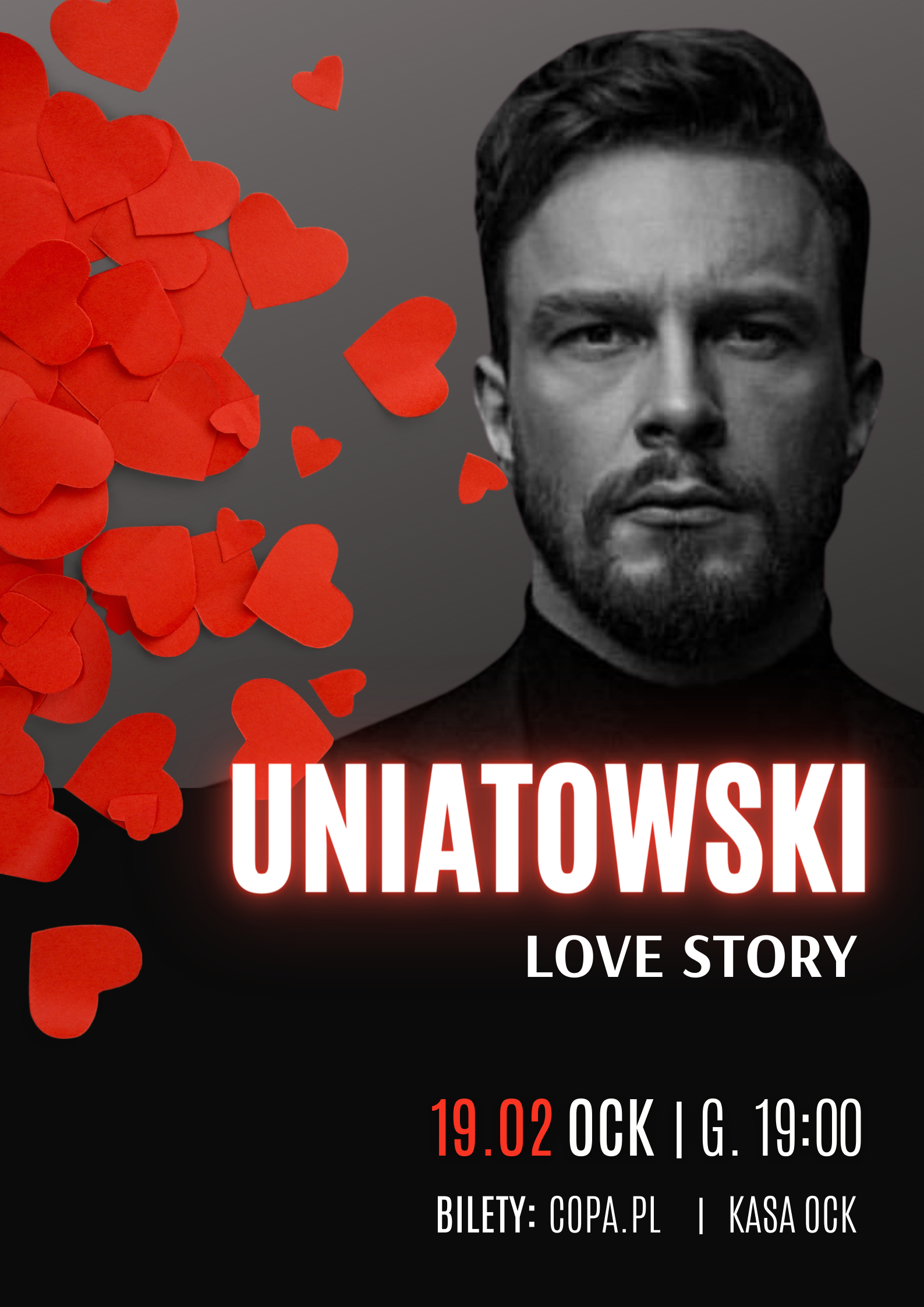 Plakat koncertu Sławka Uniatowskiego Love Story